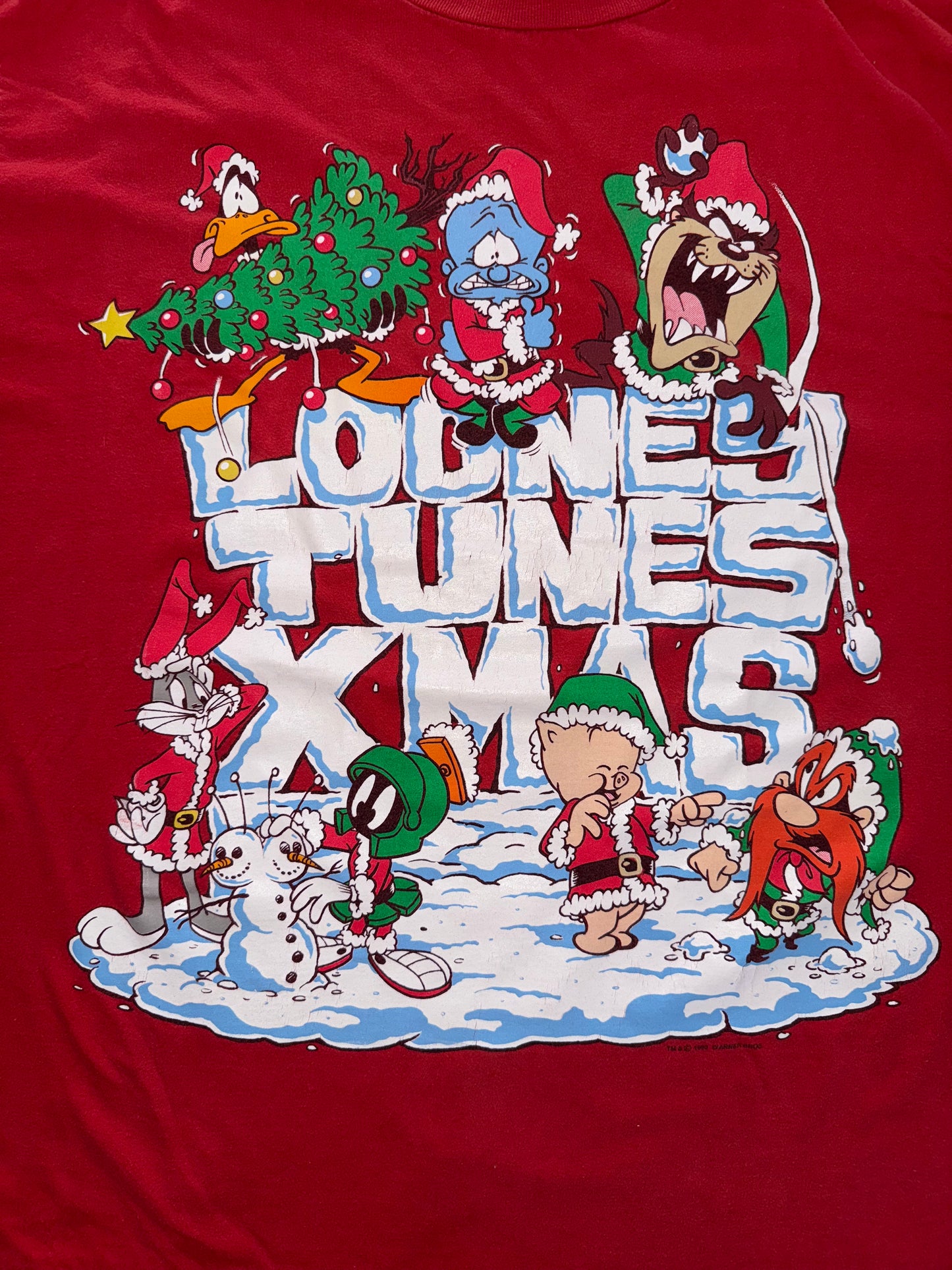 1993 Looney Tunes Xmas Vintage T-Shirt – 2XL – Single Stitch – Warner Bros