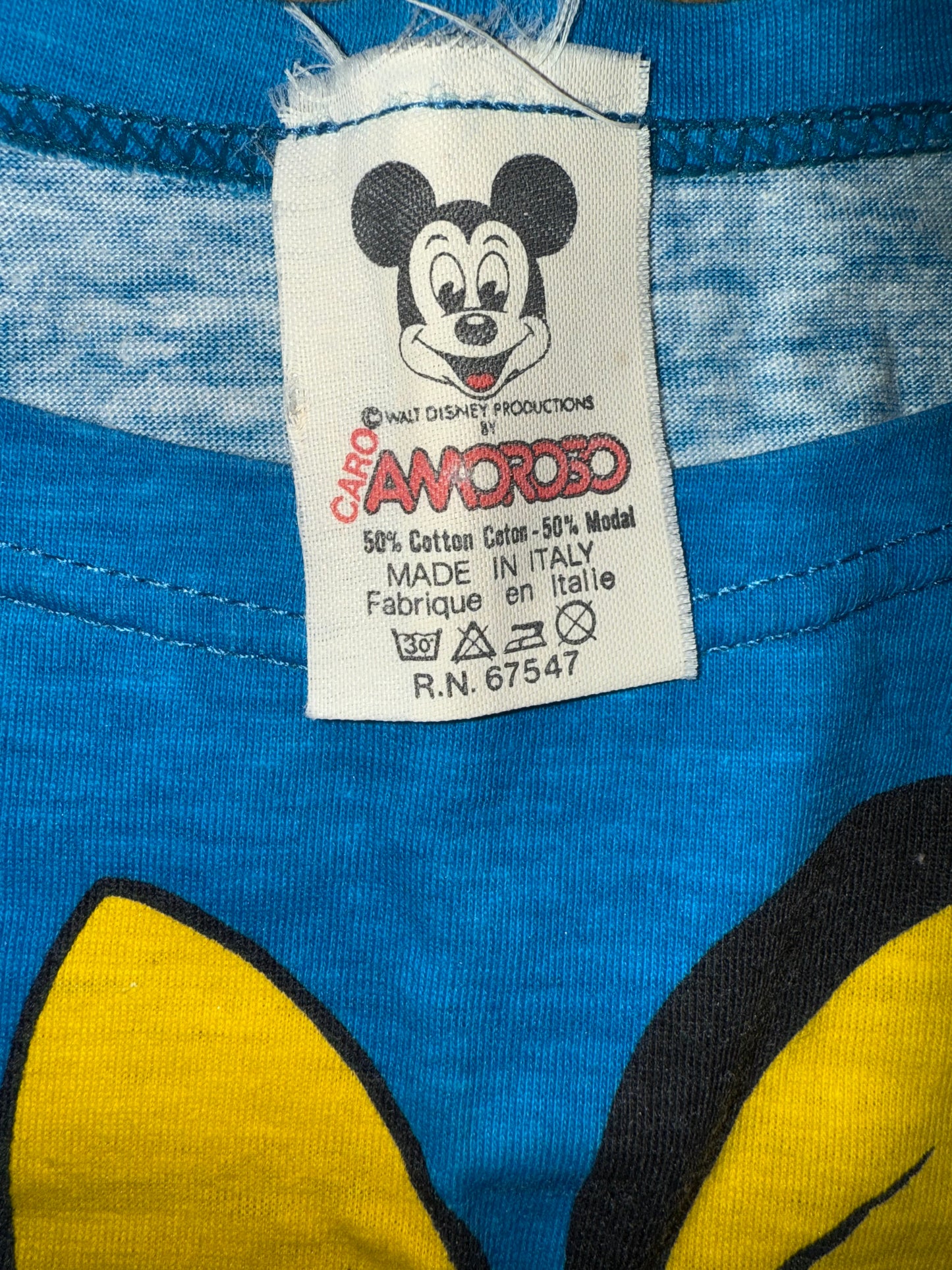 Vintage 1980s Minnie Mouse Double-Sided T-Shirt β Amoroso Tag β Made in Italy β Disney Rare XL