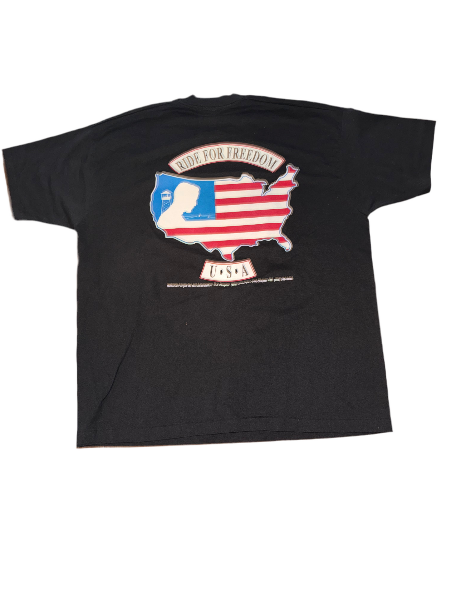 Vintage 90s Rolling Thunder POW*MIA T-Shirt – XXL – Made in USA – FOTL Best Tag – Veteran Biker Tee